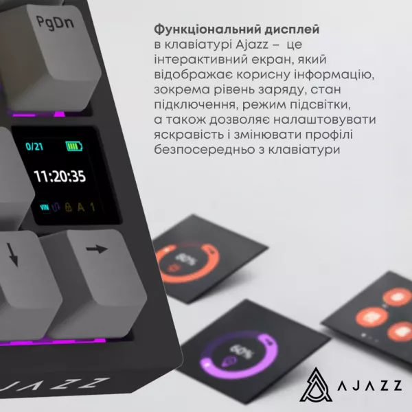 Клавіатура ігрова Ajazz AK820 PRO Flying Fish Switches (Black) (AK820PRO-FF-BGY) (UA)