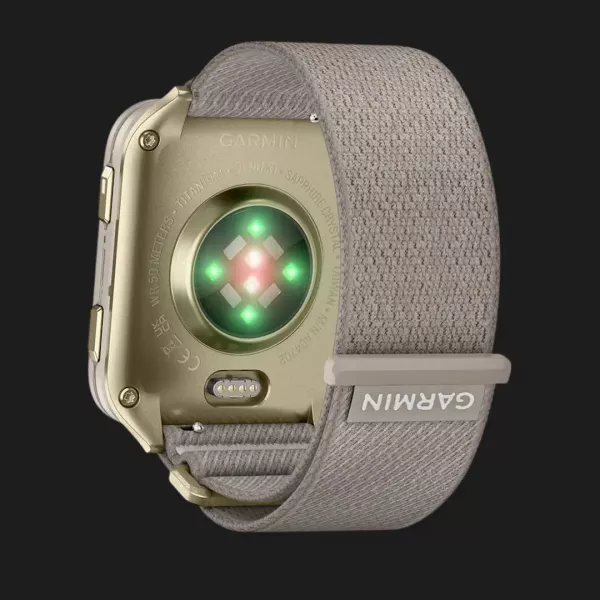 Garmin Venu X1 Soft Gold with Titanium Caseback and French Gray Nylon Band (010-02980-08/09)