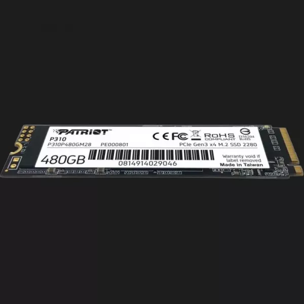 Накопичувач SSD Patriot P310 480GB NVMe PCIe 3.0 (P310P480GM28)