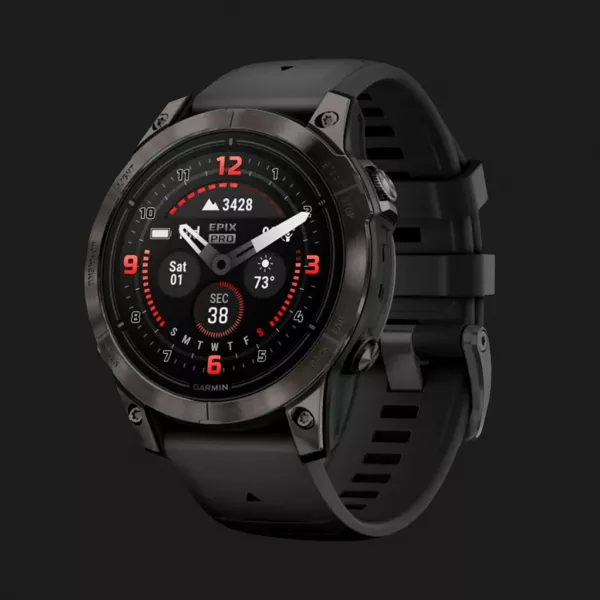Garmin Epix Pro (Gen 2) Sapphire 47mm Carbon Gray DLC Titanium with Black Band