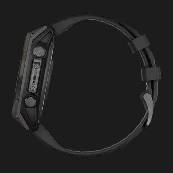Garmin Fenix 8 47mm Solar Sapphire Carbon Gray DLC Titanium with Black/Pebble Gray Silicone Band