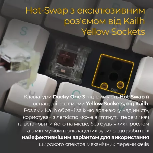 Клавіатура ігрова Ducky One 3 Cherry MX Speed silver (Matcha Cream) (UA)
