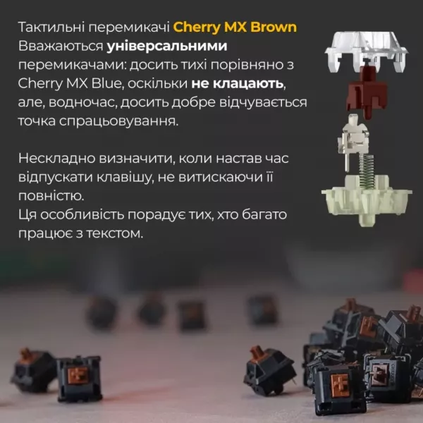 Клавіатура ігрова Ducky One 3 Mini Cherry MX Brown RGB (Black) (UA)