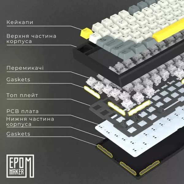 Клавіатура ігрова Epomaker TH80 SE Flamingo (Black) (UA)