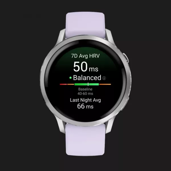 Garmin Venu 4 41mm Silver with Periwinkle Silicone Band